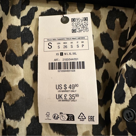 NWT Zara leopard print button down top - Picture 9 of 9